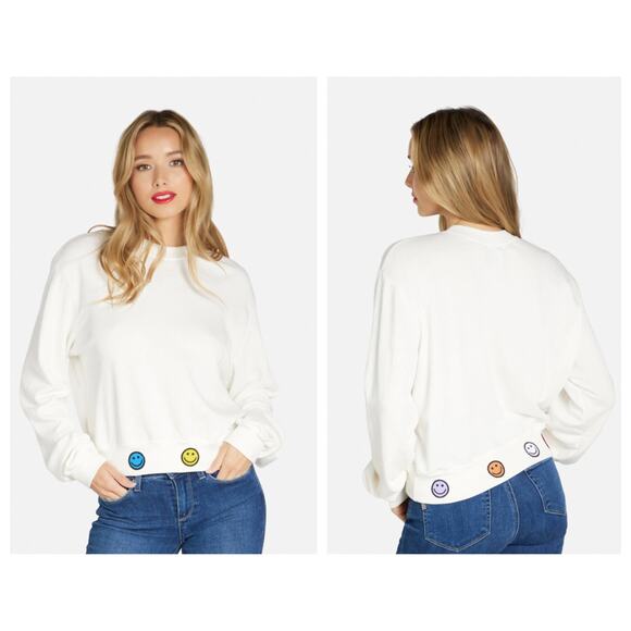 LAUREN MOSHI Spalding Hello Moshi Pullover In Milk Size Large - Picture 10 of 10